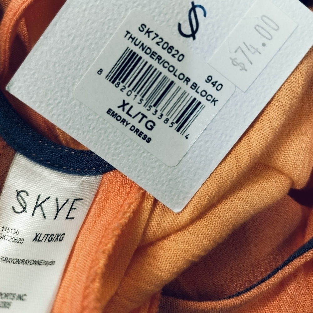 (1591) SKYE Emory Seashore Colorblocked Sleeveless Maxi Dress Size XL - Picture 13 of 13
